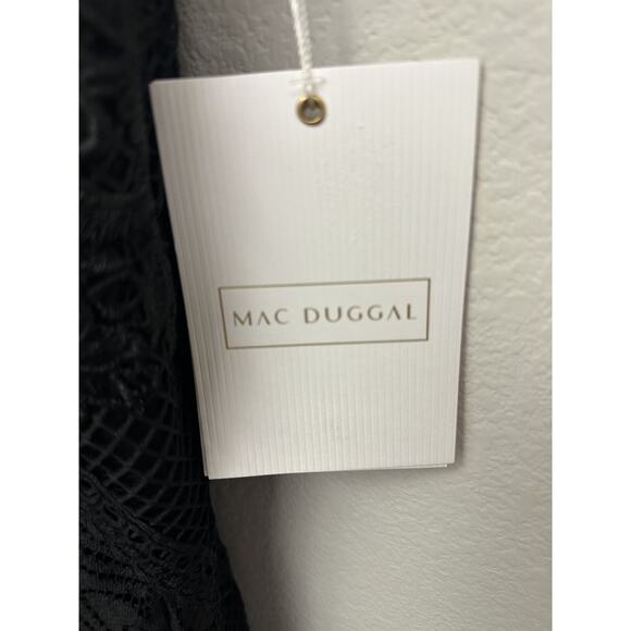 NWT Mac Duggal Black Lace Sleeveless V-Neck 79082 Dress Size 16 - Picture 7 of 14